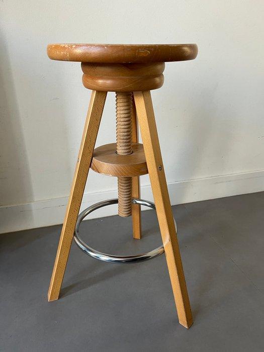 Kruk - Massief houten tabouret - Hout - Verstelbare, Antiquités & Art, Art | Objets design