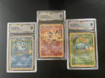 Pokémon - 3 Graded card - Blastoise, Charizard, Venusaur, Hobby en Vrije tijd, Nieuw