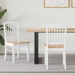 vidaXL Eetstoelen 2 pcs Wit 50 x 52,5 x 91 cm Massief, Huis en Inrichting, Verzenden, Nieuw