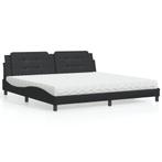 vidaXL Bed met matras Zadar kunstleer zwart 200x200 cm, Huis en Inrichting, Verzenden, Nieuw