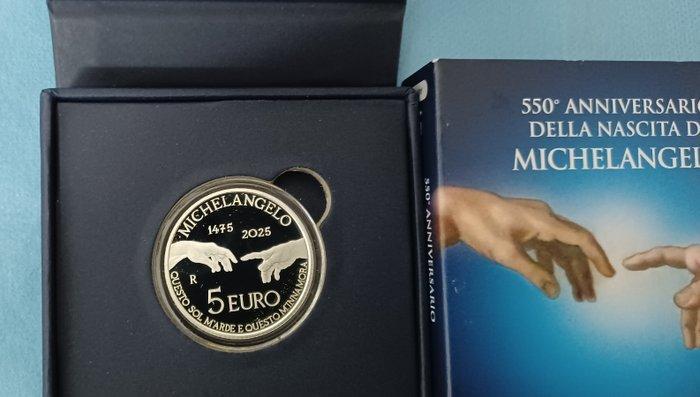 Italië. 5 Euro 2025 Michelangelo Proof (Zonder, Postzegels en Munten, Munten | Europa | Euromunten