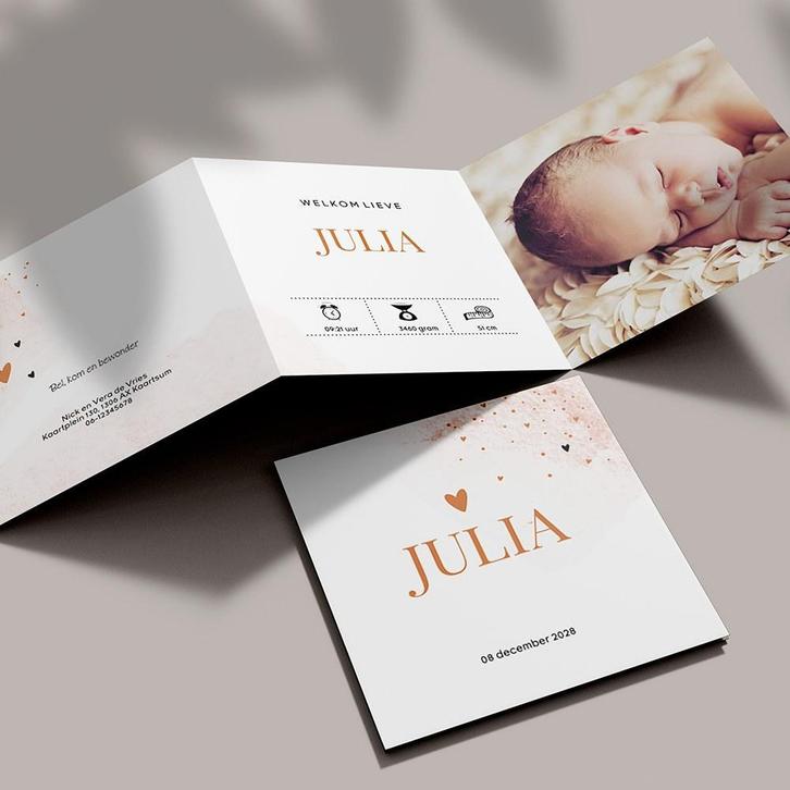 Geboortekaartjes met gratis proefdruk, Kinderen en Baby's, Babywiegjes en Ledikanten, Overige typen, Gebruikt