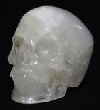Gesneden schedel in doorschijnend bergkristal -, Verzamelen, Mineralen en Fossielen