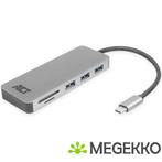 ACT USB-C Hub met USB-A, Kaartlezer, USB-C female met PD, Verzenden, Nieuw