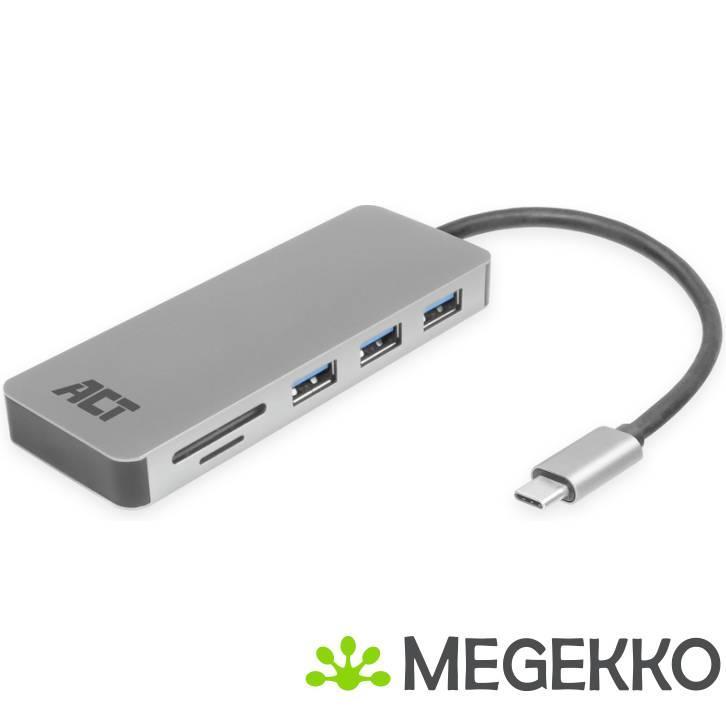 ACT USB-C Hub met USB-A, Kaartlezer, USB-C female met PD, Computers en Software, USB Sticks, Nieuw, Verzenden