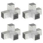 vidaXL Paalverbindingen 4 st X-vorm 81x81 mm gegalvaniseerd, Tuin en Terras, Verzenden, Nieuw