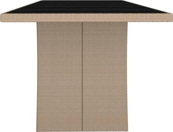 vidaXL Tuintafel met glazen blad poly rattan en gehard glas beschikbaar voor biedingen