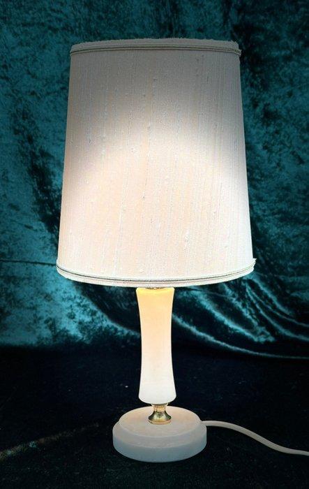 Art Déco Tischlampe – Weißer Marmor mit Messingelementen und, Antiek en Kunst, Curiosa en Brocante