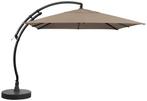 NIEUW - Parasol 300 vierkant olefin + voet  licht taupe, Tuin en Terras, Verzenden, Nieuw