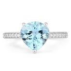 Ring - 14 karaat Witgoud - 2.73ct. tw. Aquamarijn - Diamant, Handtassen en Accessoires, Ringen, Nieuw