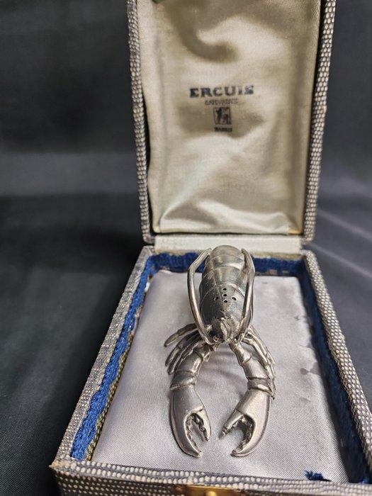 Zoutvat - kreeft - geplateerd met zilver, Tin, Antiquités & Art, Antiquités | Meubles | Tables