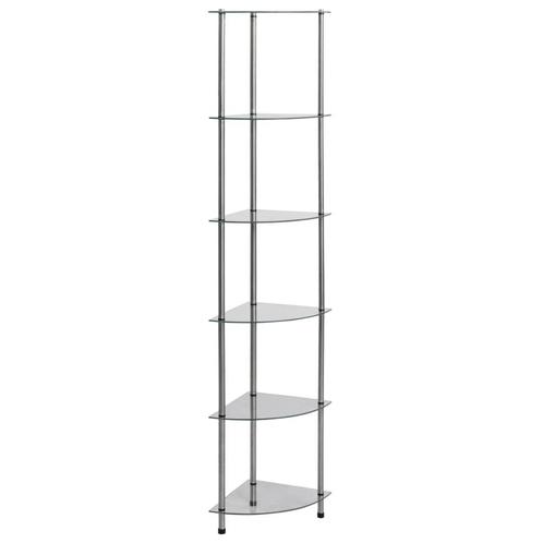 vidaXL Kastje 6-laags 30x30x160 cm gehard glas transparant, Huis en Inrichting, Kasten | Boekenkasten, Nieuw, Verzenden