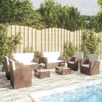 vidaXL 8-delige Loungeset met kussens poly rattan bruin, Verzenden, Nieuw, Loungeset