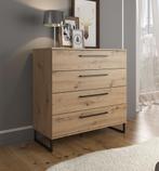 Commode Saturn - Eiken - Zwart - 91,5x42x93 cm - Kast, Huis en Inrichting, Verzenden, Nieuw, 25 tot 50 cm, 50 tot 100 cm