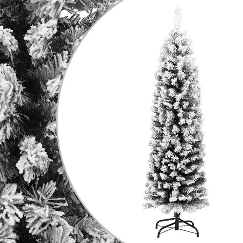 vidaXL Kunstkerstboom met sneeuw smal 150 cm PVC groen, Diversen, Kerst, Nieuw, Verzenden