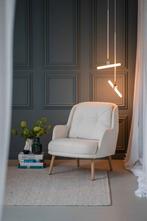 Scandinavische Teddy fauteuil - 25% korting - Wit of naturel, Huis en Inrichting, Nieuw, Stof, 75 tot 100 cm, 50 tot 75 cm