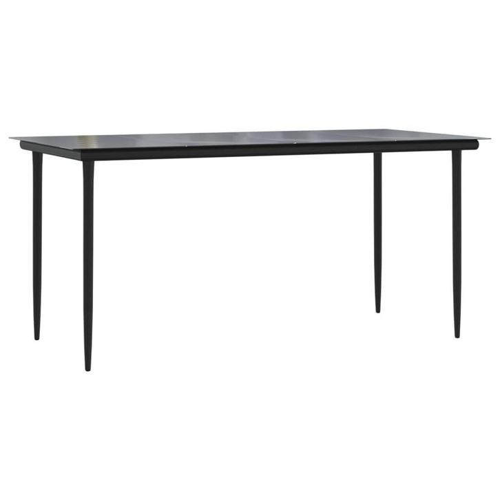 Tuintafel Zwart Glas | Tuinmeubelen Tweede Kansje -51%, Tuin en Terras, Tuintafels, Rechthoekig, Nieuw, Metaal, Verzenden
