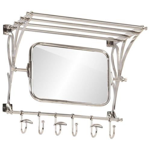 vidaXL Bagagerek met kleerhangers en spiegel wandmontage, Maison & Meubles, Accessoires pour la Maison | Portemanteaux, Envoi