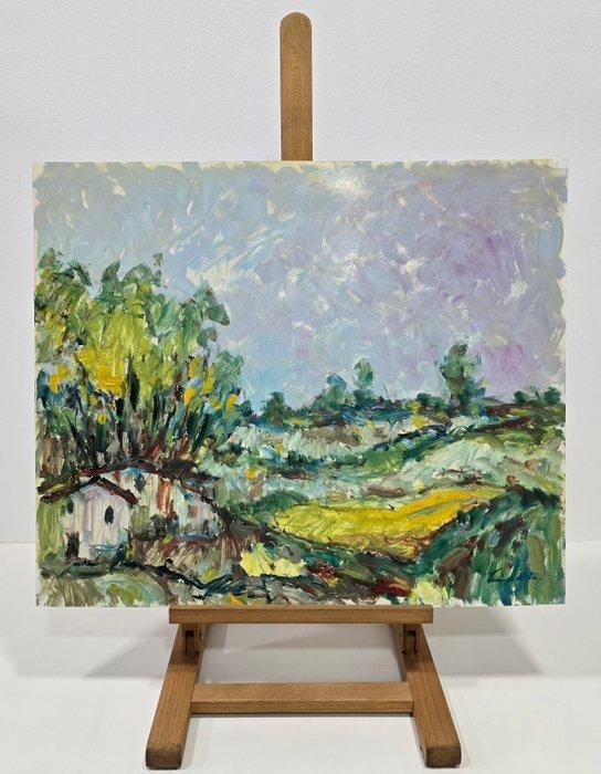 Lluís Domingo Abelló (1917) - Casa en la llanura, Antiek en Kunst, Kunst | Schilderijen | Klassiek