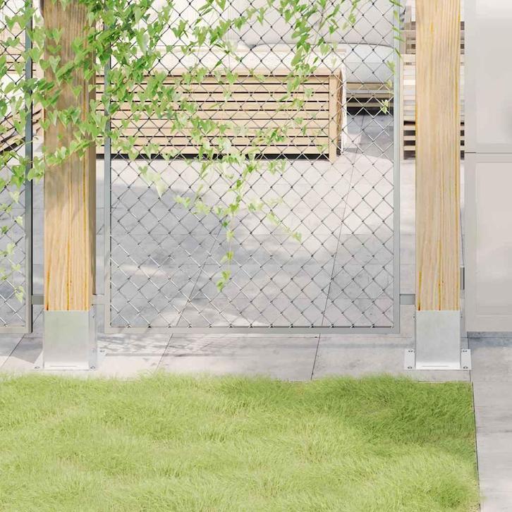 vidaXL Spokkels vierkant 4 st gegalvaniseerd staal, Tuin en Terras, Palen, Balken en Planken, Nieuw, Verzenden
