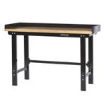 Werkbank 150 cm met hardhouten blad + opzetrand - zwart, Doe-het-zelf en Bouw, Ophalen of Verzenden, Nieuw