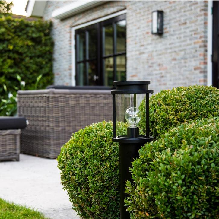 Tuinverlichting Modern Buitenlamp Staand Zwart Sydney Terras, Tuin en Terras, Buitenverlichting, 50 tot 250 watt, Nieuw, Aluminium