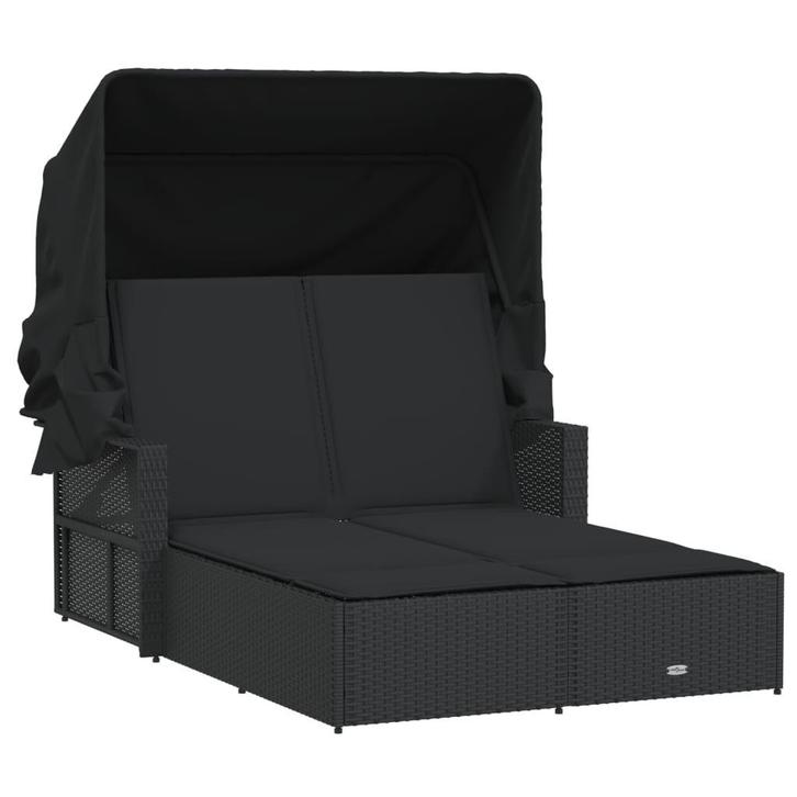 Ligbed 2-persoons Zwart - Luxe Tuin | Retour Deal | -46%, Tuin en Terras, Ligbedden, Verstelbaar, Nieuw, Kunststof, Verzenden