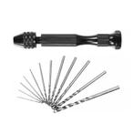 Stevige handboor met 10 boortjes (zwart, 0.8 - 3.0 mm), Verzenden