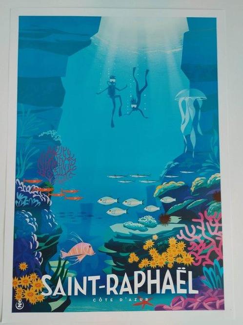 Monsieur Z - Original Travel Poster Saint-Raphael French, Antiek en Kunst, Kunst | Tekeningen en Fotografie