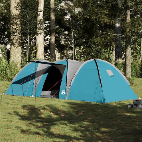 vidaXL Koepeltent 8-persoons waterdicht blauw, Caravanes & Camping, Tentes, Envoi