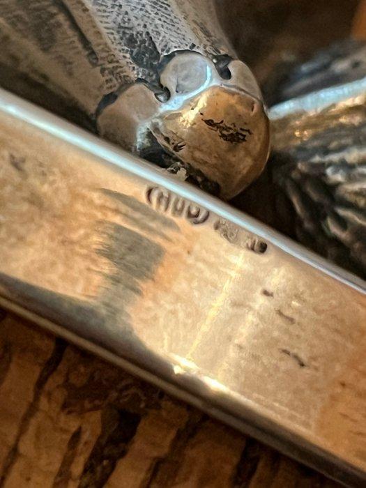 Vaas - .800 zilver - Fles met zilveren deksel 800, Antiquités & Art, Antiquités | Argent & Or