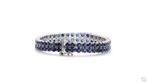 Tennis armband - 14 karaat Witgoud - 18.95ct. tw. Saffier -, Handtassen en Accessoires, Antieke sieraden