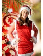 Kerst dame verkleed jurk velvet glitter, Nieuw, Ophalen of Verzenden