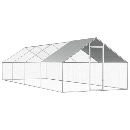 vidaXL Poulailler dextérieur 2,75 x 8 x 1,92 m Acier, Animaux & Accessoires, Rongeurs & Lapins | Cages & Clapiers, Neuf, Envoi