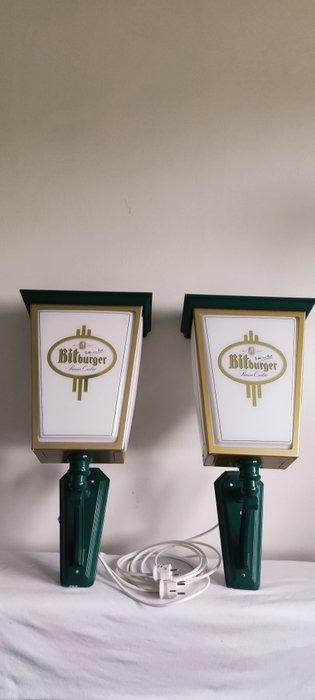 BITBURGER lichtbak reclame - Lichtbak (2) - Metalen,, Antiek en Kunst, Curiosa en Brocante