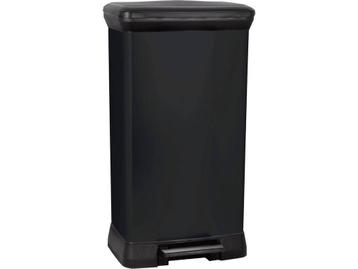 Curver Decobin Prullenbak - 50L - 39x29x72 cm - Zwart, Verzenden, Zo goed als nieuw
