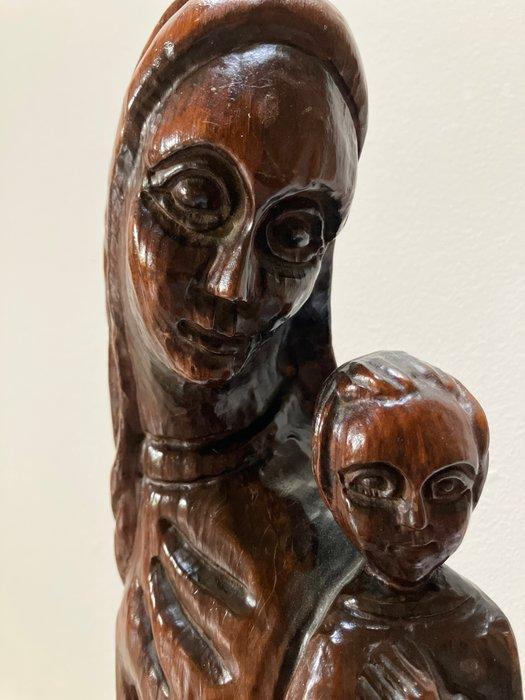 Beeld, Madonna met Kind - 55 cm - Hout, Antiek en Kunst, Antiek | Boeken en Manuscripten