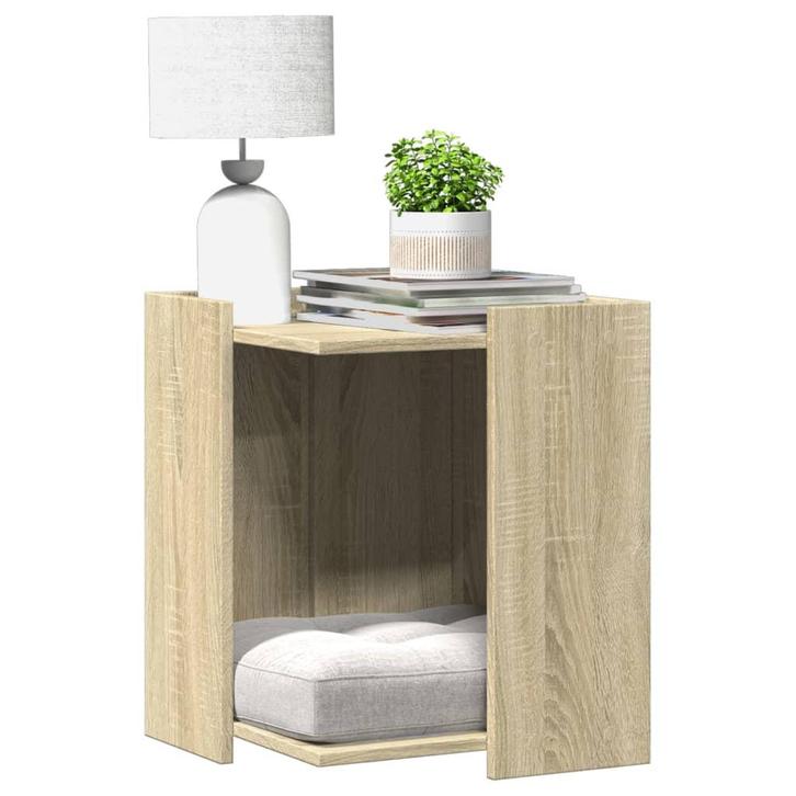 vidaXL Kattenbakkast 42x42x51 cm bewerkt hout sonoma, Dieren en Toebehoren, Katten-accessoires, Nieuw, Verzenden