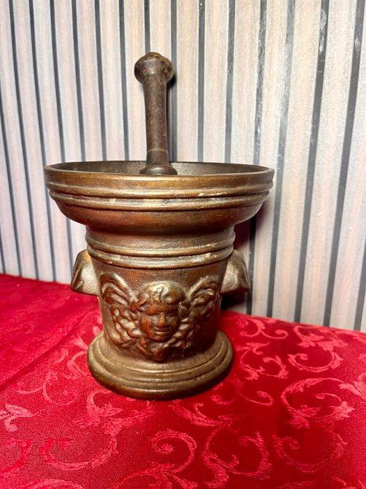 Mortier et pilon (2) - Fonderie (fer) - Mortier décor, Antiquités & Art, Curiosités & Brocante