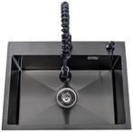 Lendo Online Évier Inox Anthracite 59×44 Robinet Extractible, Maison & Meubles