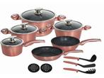 Veiling - 15-delige Luxe Pannenset van Gesmeed Aluminium, Huis en Inrichting, Keuken | Potten en Pannen, Nieuw