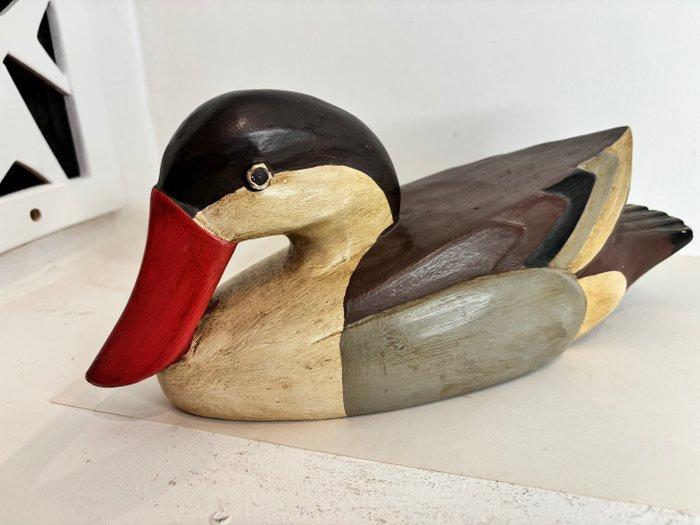 Lokeend - Anatra decorativa vintage - Anni 1950–1960 - Legno, Antiquités & Art, Curiosités & Brocante