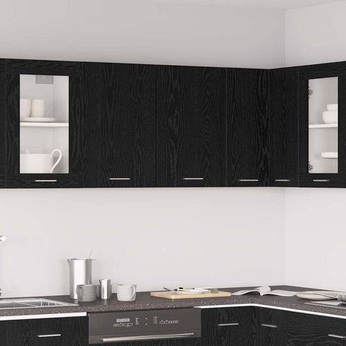 vidaXL Zwarte Eiken Hangkast - 80x31x60 cm - Gemaakt van, Huis en Inrichting, Kasten | Overige, Nieuw, Verzenden