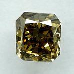 Diamant - 0.61 ct - Radiant - Natural Fancy Intense Brownish