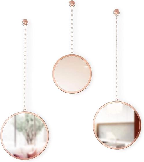 Tweedekans | Umbra Dima Spiegel 24x24x8cm staal koper, Huis en Inrichting, Woonaccessoires | Spiegels, Ophalen of Verzenden