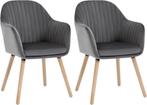 WOLTU 2 Eetkamerstoelen - Fluwelen stoel - Donkergrijs, Huis en Inrichting, Verzenden, Nieuw