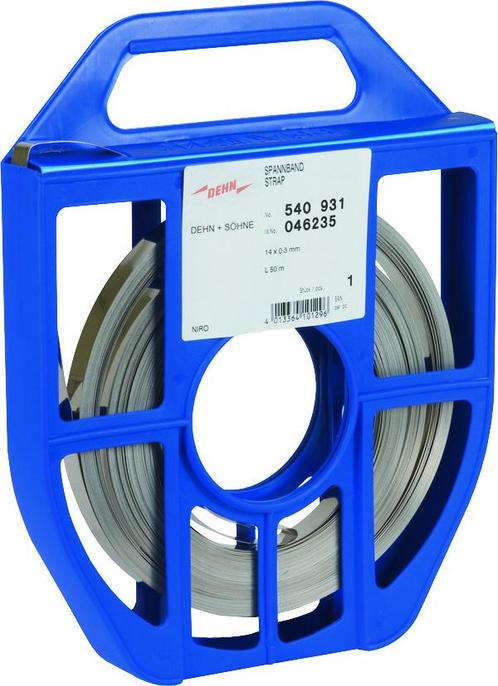 Dehn Roestvrij Staal Spanband 14x0.3mm 50m Met Spoeldoos -, Bricolage & Construction, Électricité & Câbles, Envoi