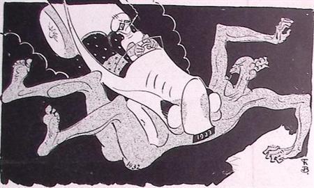 Het oude jaar wordt aangereden op spotprent (lijst optie), Antiek en Kunst, Kunst | Litho's en Zeefdrukken, Verzenden