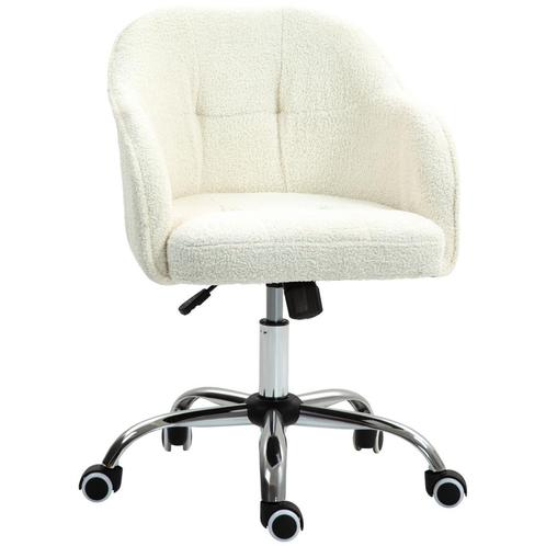 Bureaustoel - Ergonomisch - Teddy fluweel - Roomwit, Huis en Inrichting, Bureaus, Nieuw, Ophalen of Verzenden