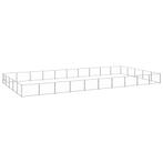 vidaXL Hondenkennel 50 m² staal zilverkleurig, Dieren en Toebehoren, Verzenden, Nieuw